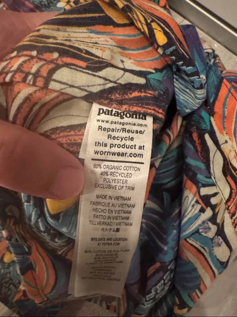 Patagonia Go To Shirt Joy Pitch Floral Button Down Organic Cotton Men’s XL
